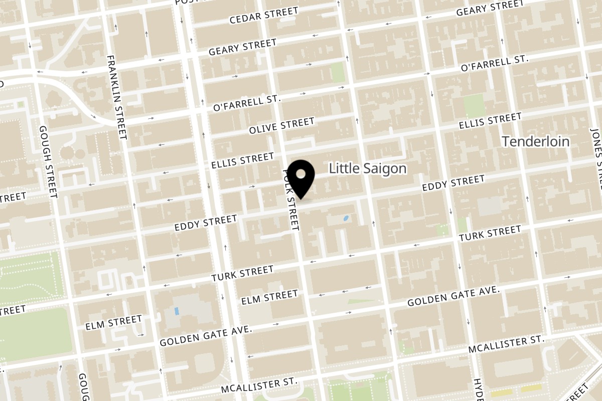 Map showing the location of Son & Garden San Francisco on 700 Polk St in San Francisco